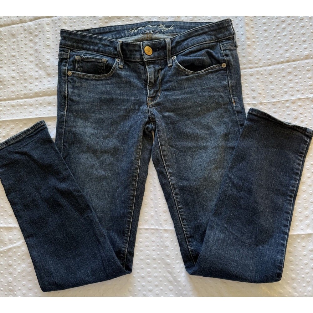 American Eagle Outfitters Women's Skinny Jeans - Dark Blue Denim